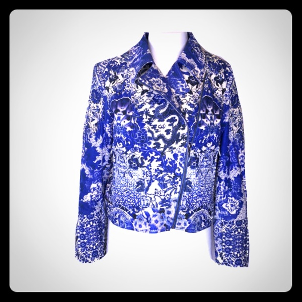 Camilla Fine China Leather Moto Jacket Medium